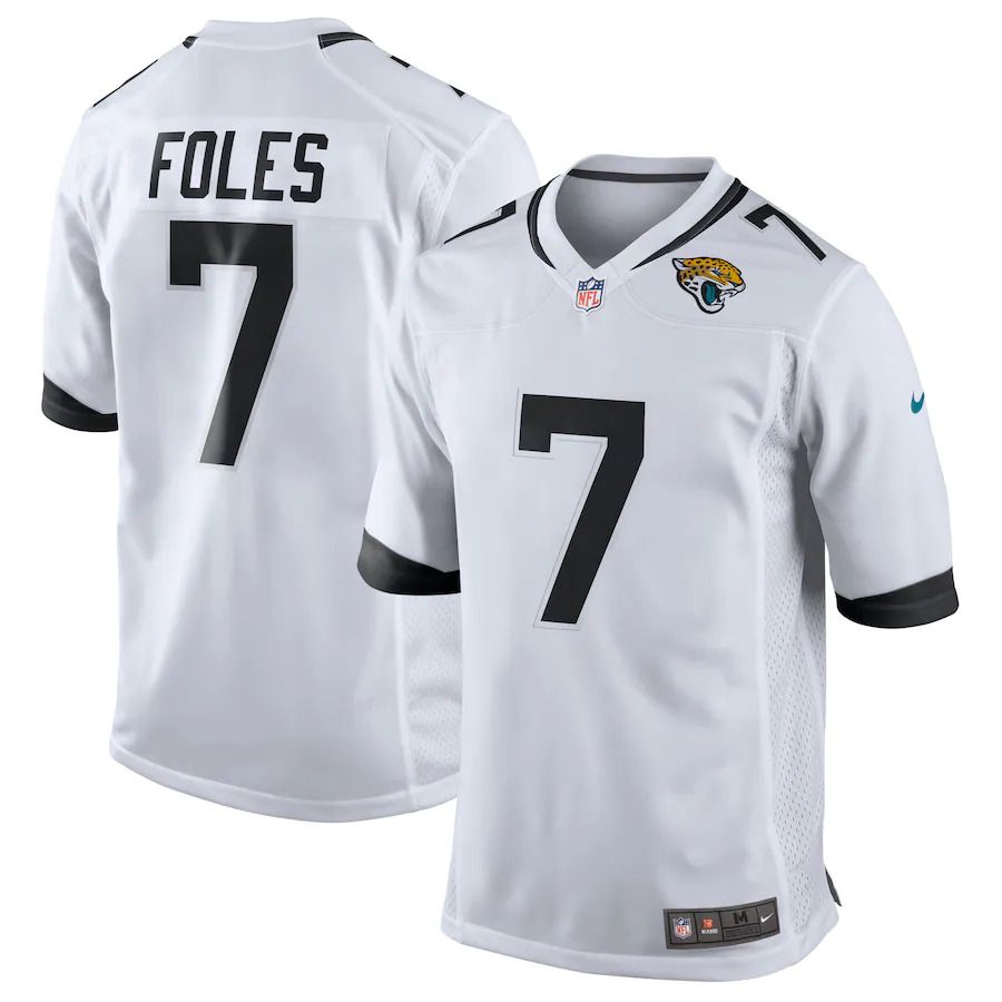 Men Jacksonville Jaguars 7 Nick Foles Nike White Game NFL Jersey